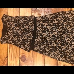 Forever 21 tan and black cocktail dress
